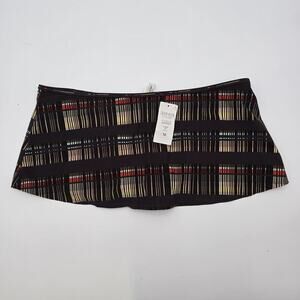 Calvin Klein Swim Skirt Womens 12 Large Bathing Suit Bottoms Brown Plaid Low